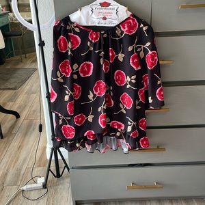 Kate Spade roses, blouse size large